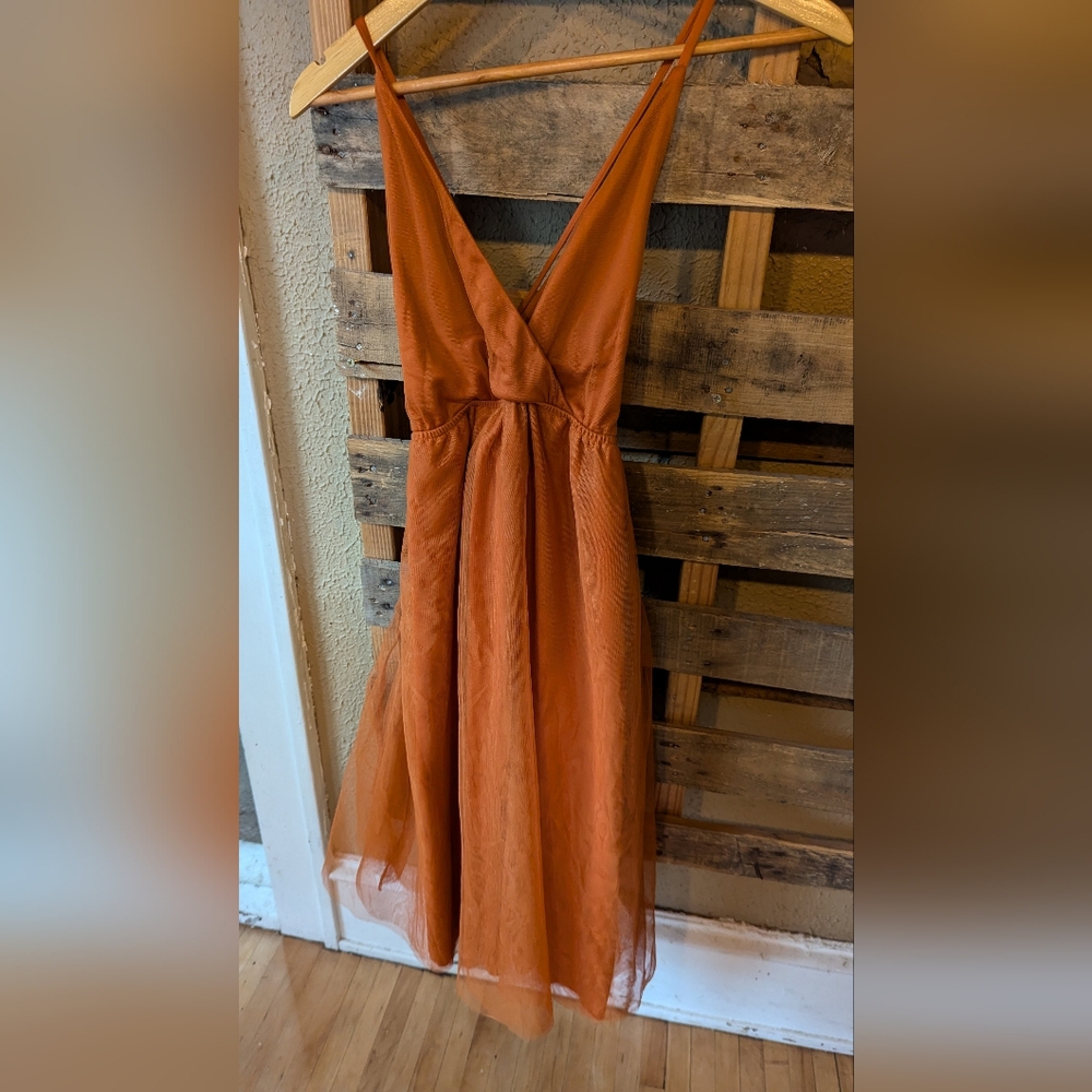 Rust party dress